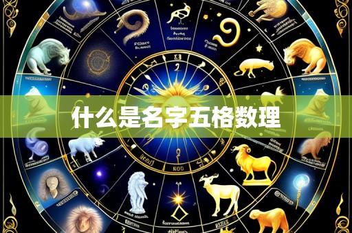什么是名字五格数理