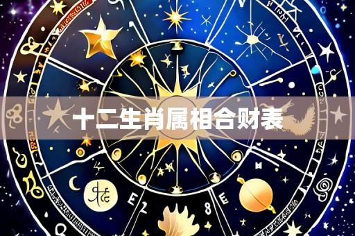 十二生肖属相合财表