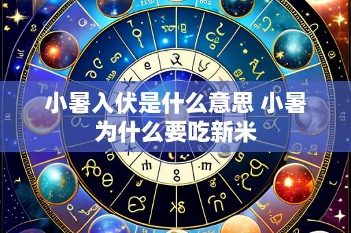 小暑入伏是什么意思 小暑为什么要吃新米