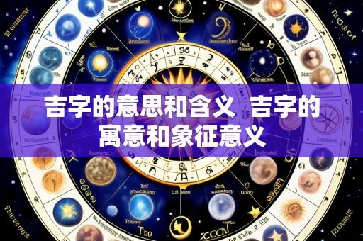 吉字的意思和含义 吉字的寓意和象征意义