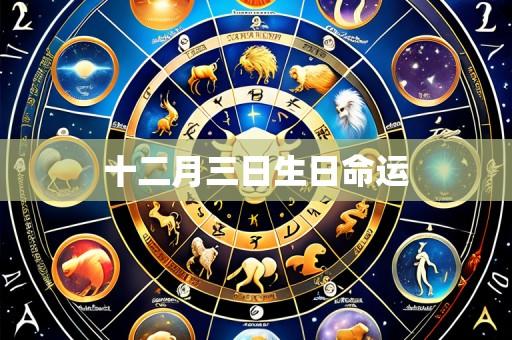 十二月三日生日命运