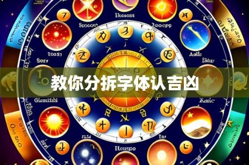 教你分拆字体认吉凶