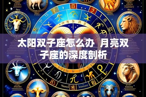 太阳双子座怎么办  月亮双子座的深度剖析