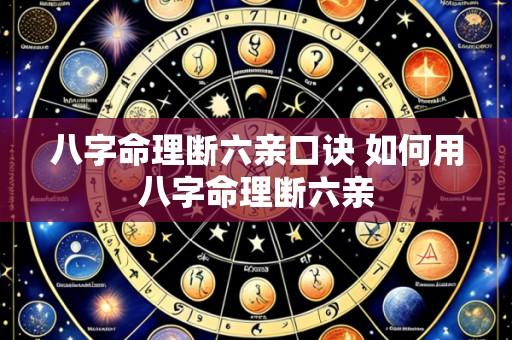 八字命理断六亲口诀 如何用八字命理断六亲