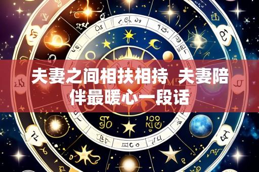 夫妻之间相扶相持 夫妻陪伴最暖心一段话