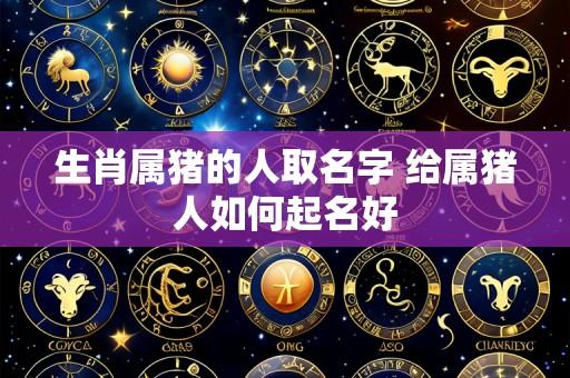 生肖属猪的人取名字 给属猪人如何起名好