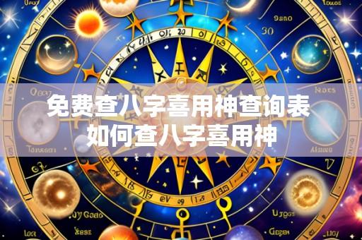 免费查八字喜用神查询表 如何查八字喜用神
