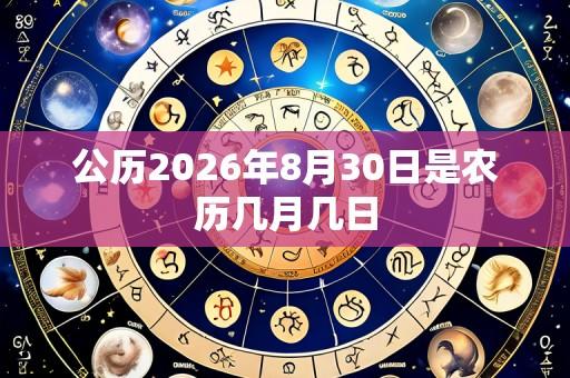 公历2026年8月30日是农历几月几日