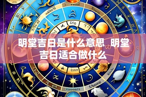 明堂吉日是什么意思  明堂吉日适合做什么