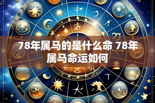78年属马的是什么命 78年属马命运如何