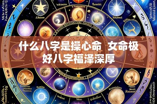 什么八字是操心命  女命极好八字福泽深厚