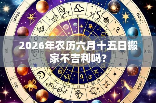 2026年农历六月十五日搬家不吉利吗？