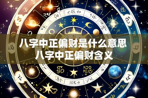八字中正偏财是什么意思 八字中正偏财含义