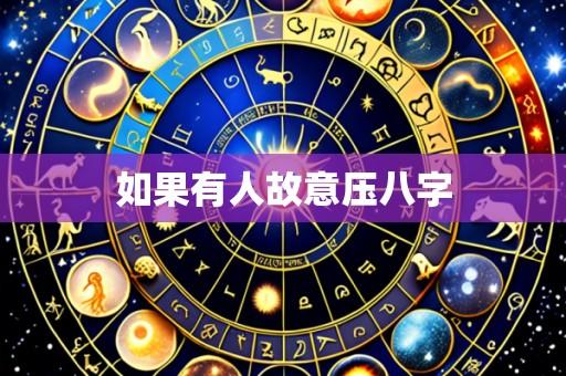 如果有人故意压八字