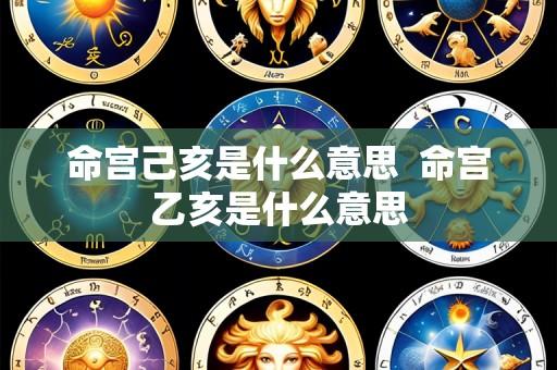 命宫己亥是什么意思 命宫乙亥是什么意思
