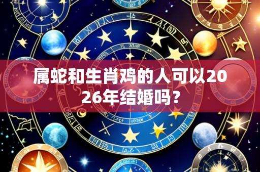 属蛇和生肖鸡的人可以2026年结婚吗?
