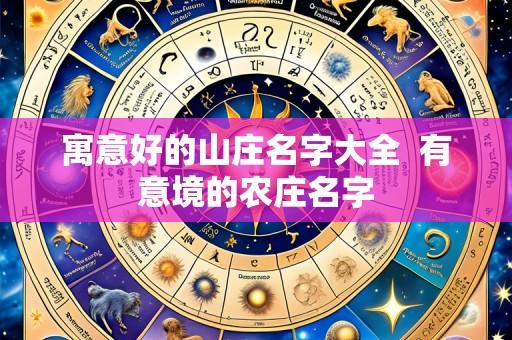 寓意好的山庄名字大全 有意境的农庄名字