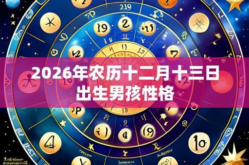 2026年农历十二月十三日出生男孩性格