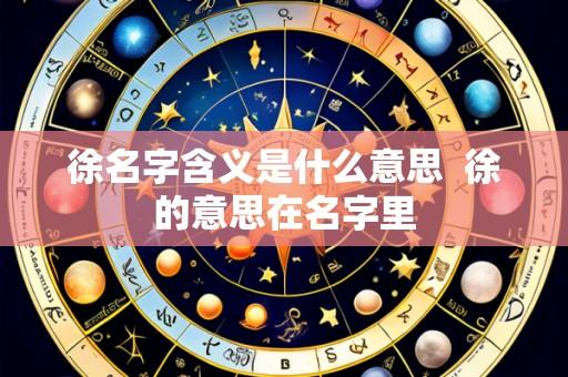 徐名字含义是什么意思  徐的意思在名字里