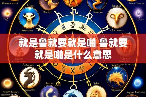 就是鲁就要就是啪 鲁就要就是啪是什么意思
