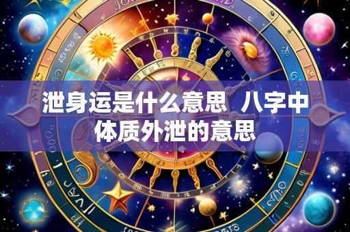 泄身运是什么意思 八字中体质外泄的意思