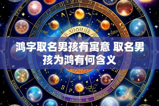鸿字取名男孩有寓意 取名男孩为鸿有何含义
