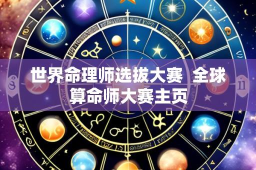 世界命理师选拔大赛 全球算命师大赛主页