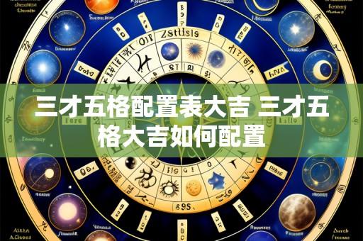三才五格配置表大吉 三才五格大吉如何配置