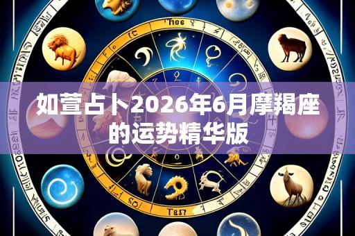 如萱占卜2026年6月摩羯座的运势精华版