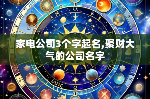 家电公司3个字起名,聚财大气的公司名字