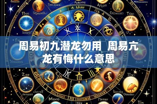 周易初九潜龙勿用 周易亢龙有悔什么意思