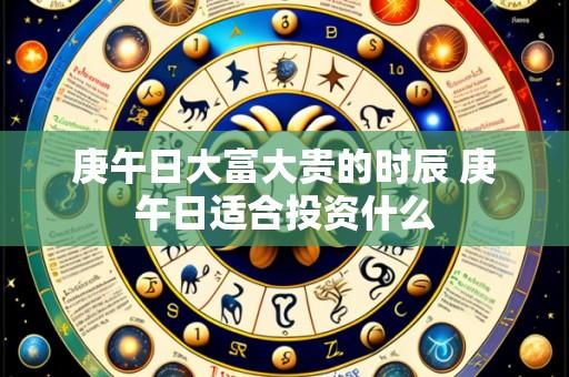 庚午日大富大贵的时辰 庚午日适合投资什么