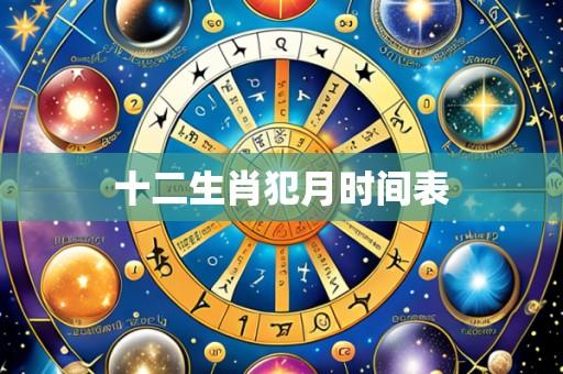十二生肖犯月时间表