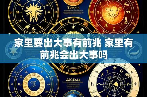 家里要出大事有前兆 家里有前兆会出大事吗