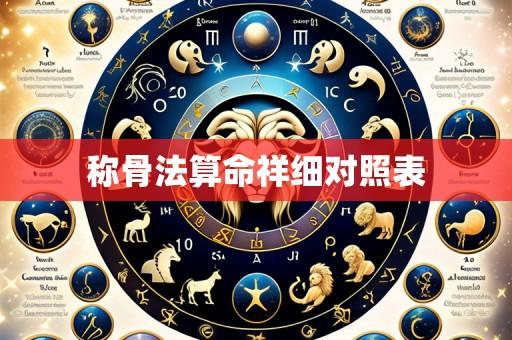 称骨法算命祥细对照表