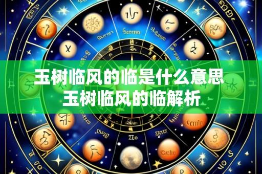 玉树临风的临是什么意思 玉树临风的临解析