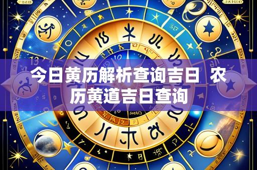 今日黄历解析查询吉日 农历黄道吉日查询