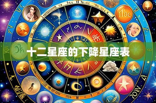 十二星座的下降星座表