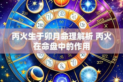 丙火生于卯月命理解析 丙火在命盘中的作用