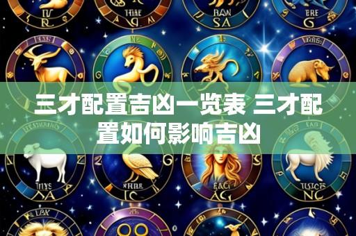三才配置吉凶一览表 三才配置如何影响吉凶