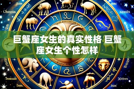 巨蟹座女生的真实性格 巨蟹座女生个性怎样