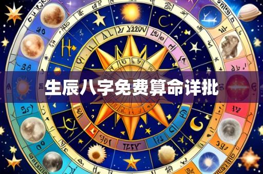 生辰八字免费算命详批