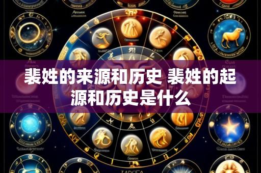 裴姓的来源和历史 裴姓的起源和历史是什么