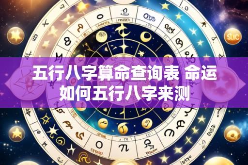 五行八字算命查询表 命运如何五行八字来测