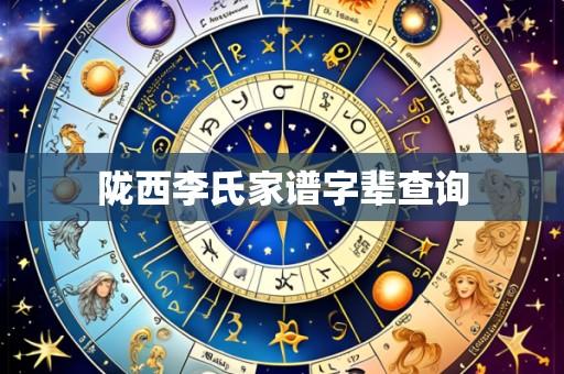 陇西李氏家谱字辈查询