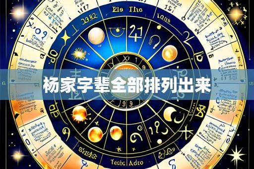 杨家字辈全部排列出来