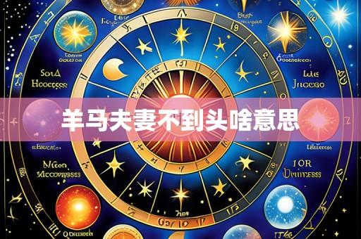 羊马夫妻不到头啥意思