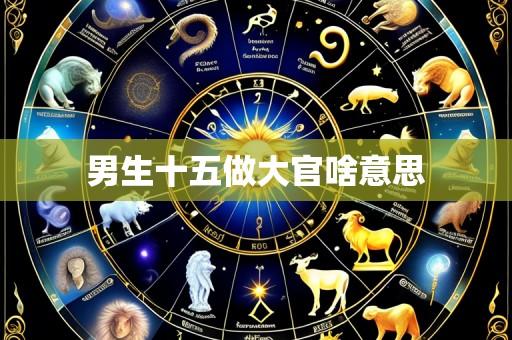 男生十五做大官啥意思