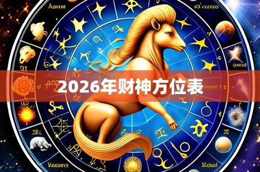 2026年财神方位表