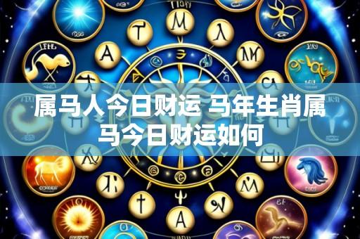 属马人今日财运 马年生肖属马今日财运如何